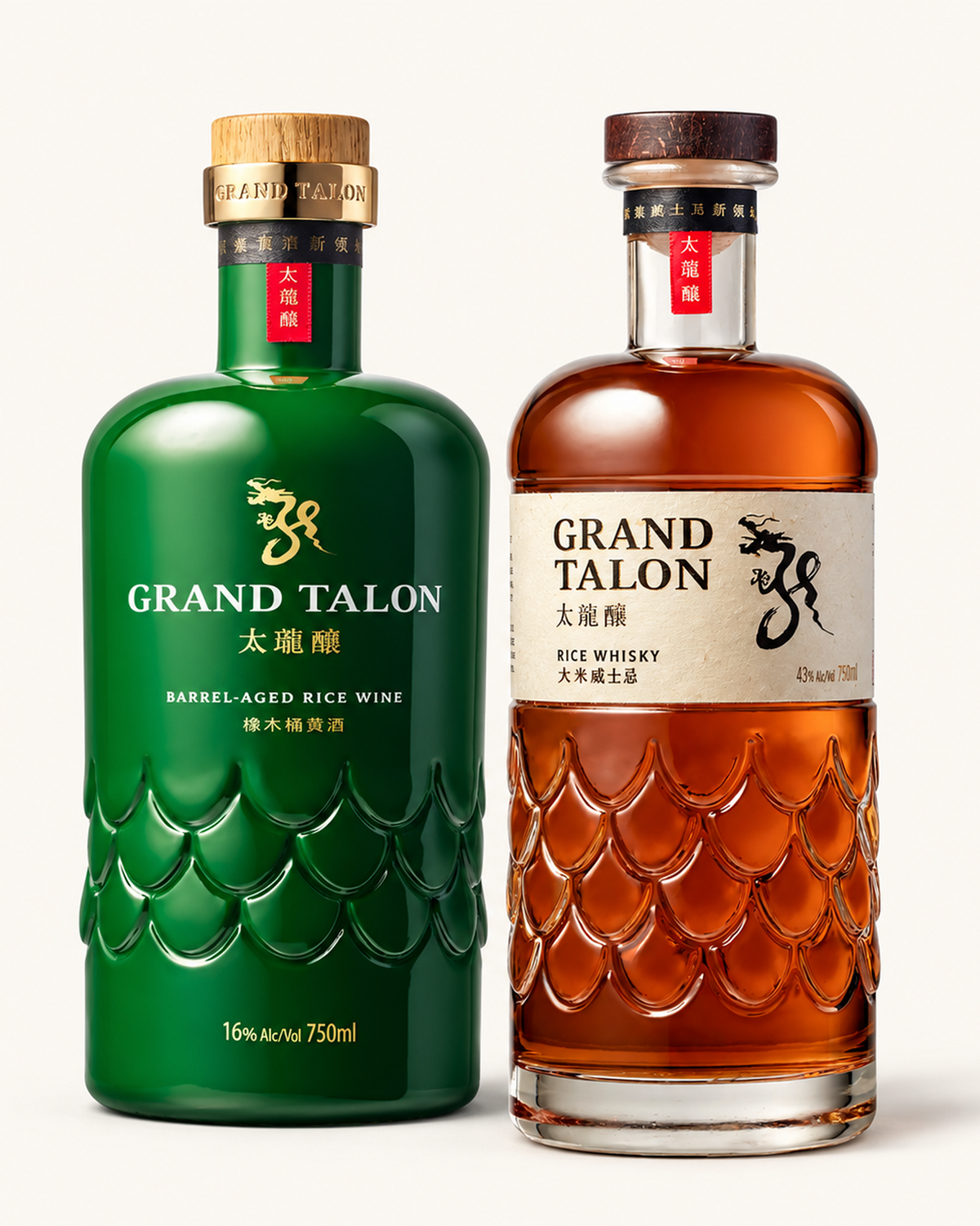 Grand Talon Barrel - Aged Rice Wine & Signature Rice Whisky Duo + Free Premium Green Tea Pack